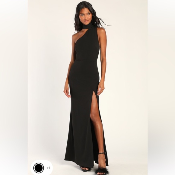 NWT Lulu’s Black Asymmetrical Black Dress - Picture 2 of 7